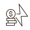 money with lightning icon